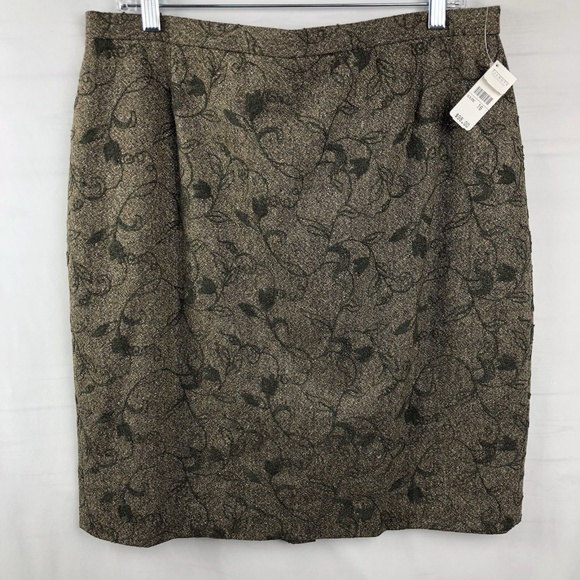 Talbots Dresses & Skirts - Talbots Straight Skirt Size 16 Olive green Floral